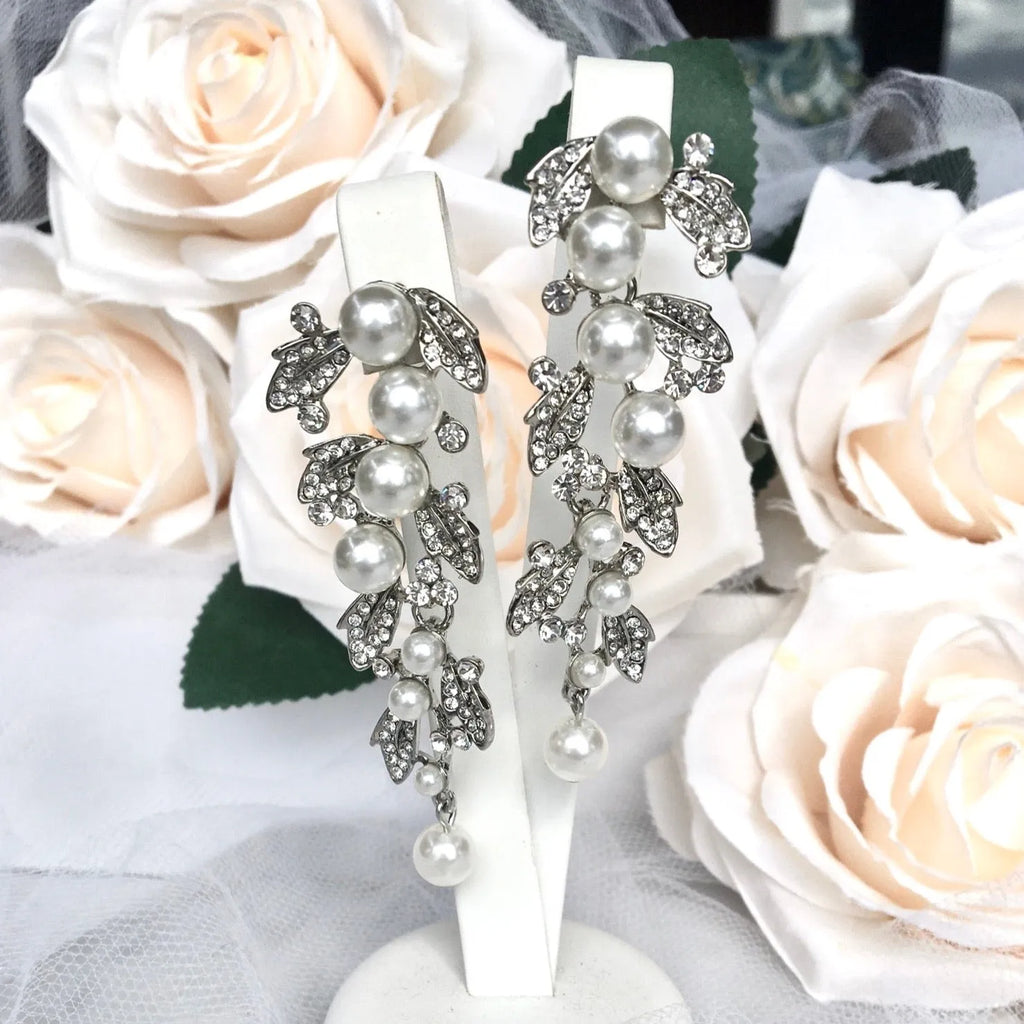 Wedding Jewelry - Pearl Bridal Bracelet and Earrings Set 