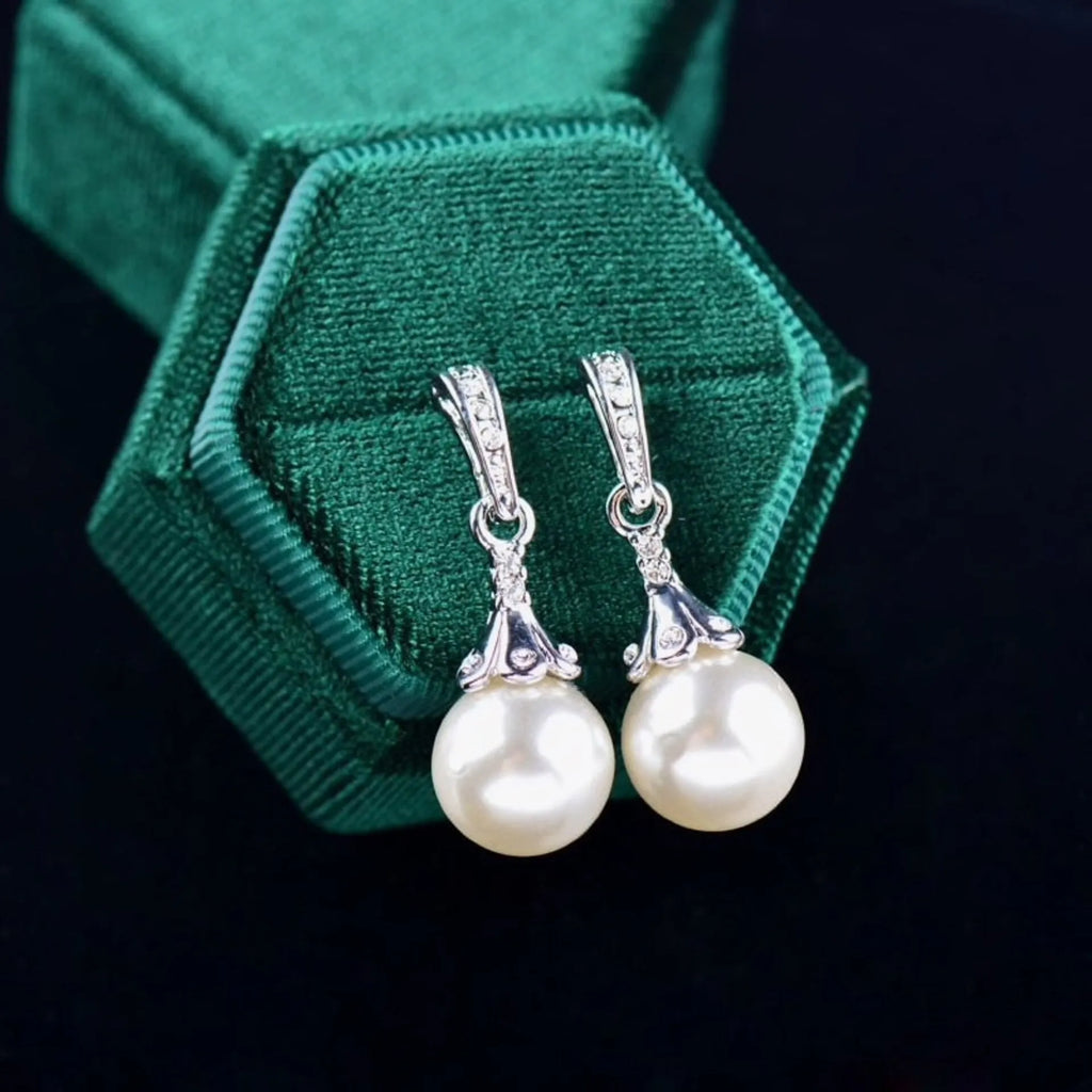 Pearl Wedding Jewelry - Pearl and Cubic Zirconia Jewelry Set