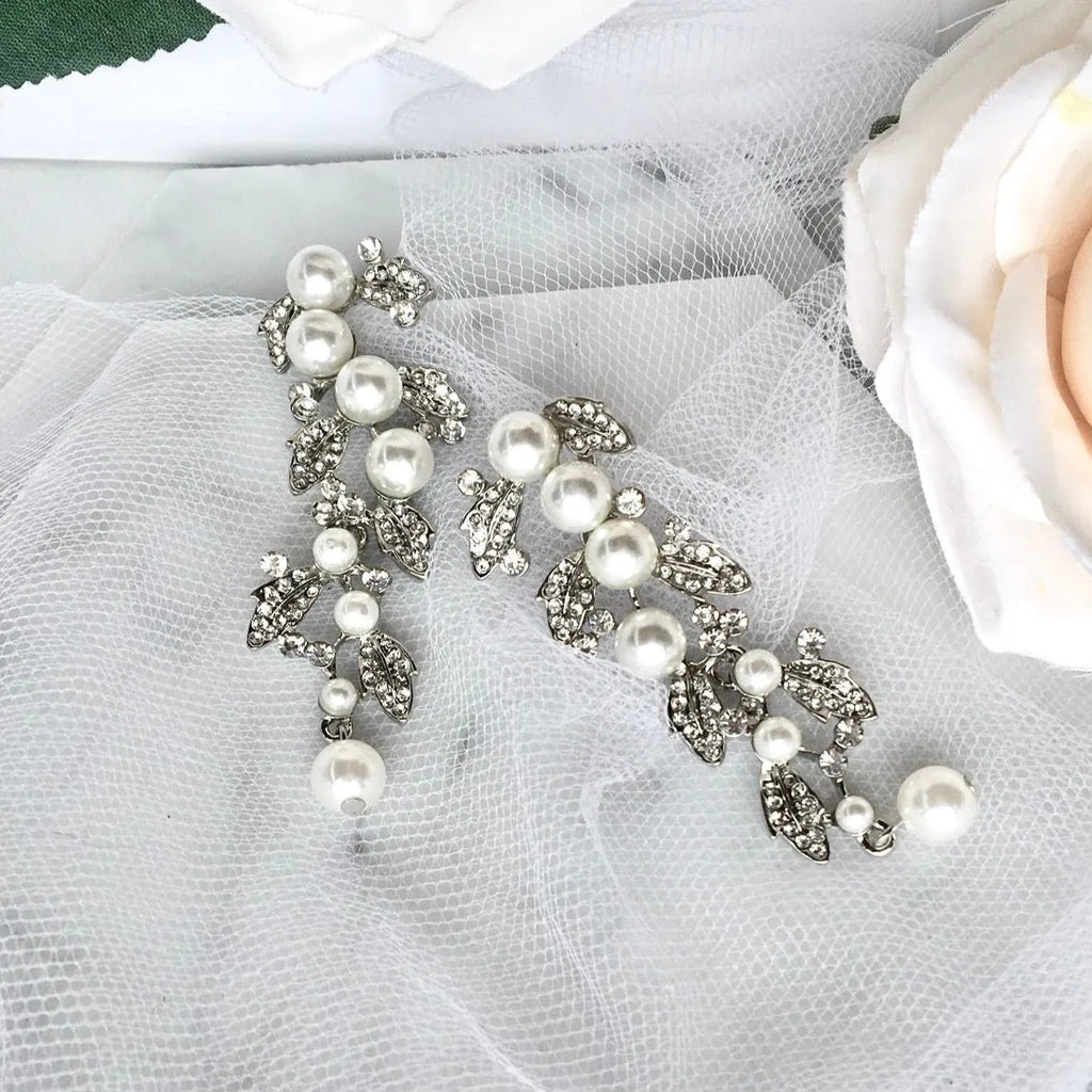 Wedding Jewelry - Pearl Bridal Bracelet and Earrings Set 