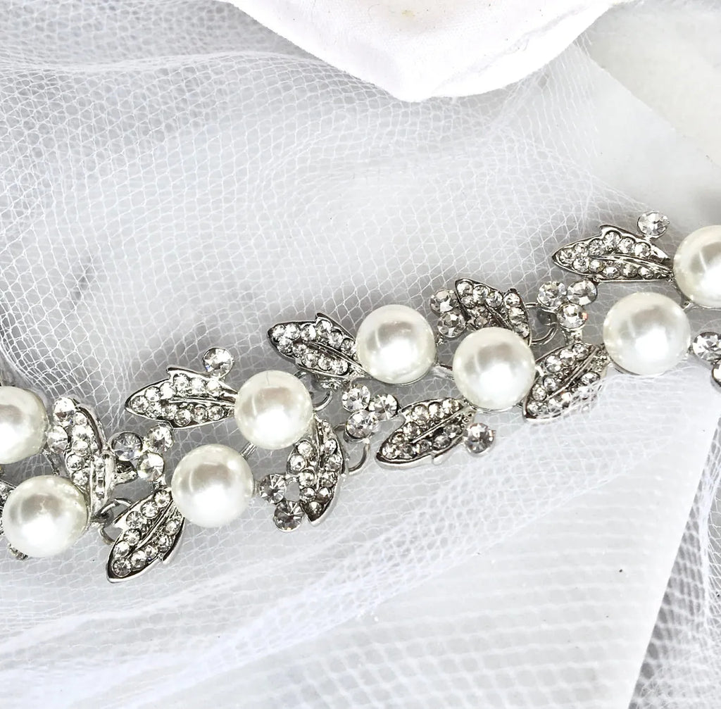 Wedding Jewelry - Pearl Bridal Bracelet and Earrings Set 