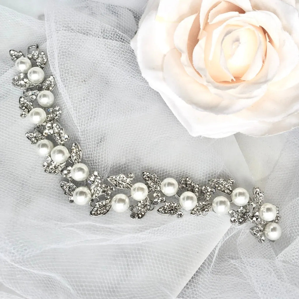 Wedding Jewelry - Pearl Bridal Bracelet and Earrings Set 