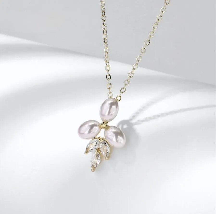 Wedding Jewelry - Pearl Bridal Necklace - Available in Silver, Rose Gold and Yellow Gold