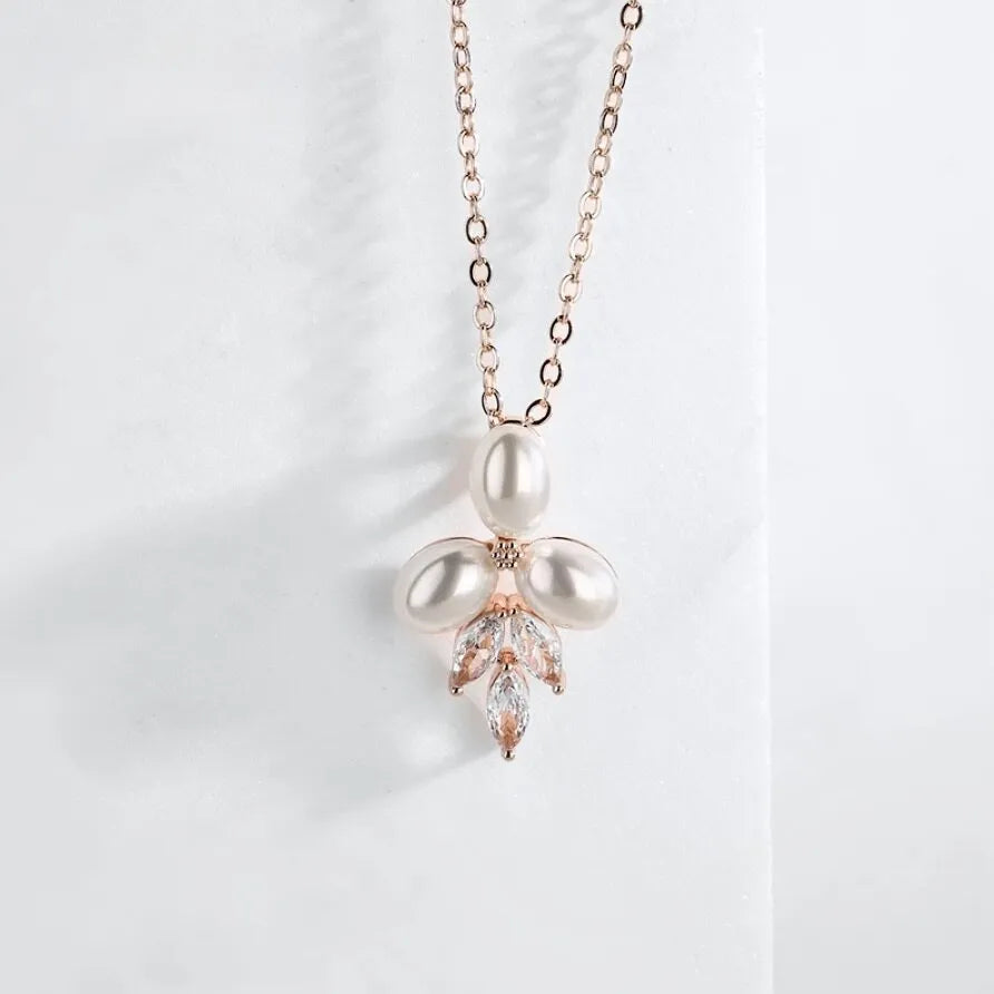 Wedding Jewelry - Pearl Bridal Necklace - Available in Silver, Rose Gold and Yellow Gold