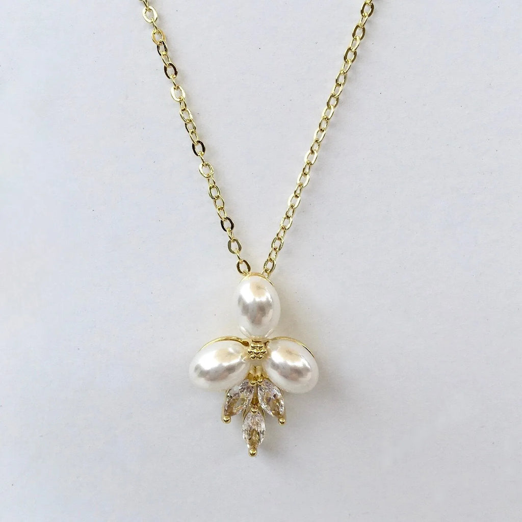 Wedding Jewelry - Pearl Bridal Necklace - Available in Silver, Rose Gold and Yellow Gold