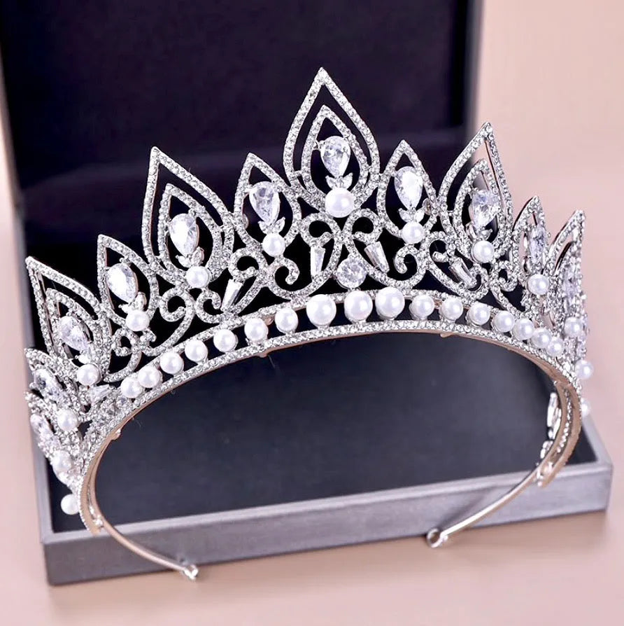 Wedding Hair Accessories - Pearl Bridal Tiara - Available in Silver and Gold
