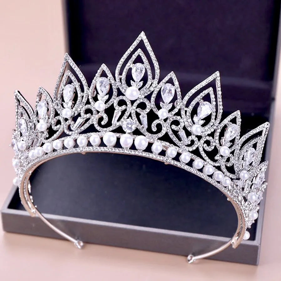 Wedding Hair Accessories - Pearl Bridal Tiara - Available in Silver and Gold