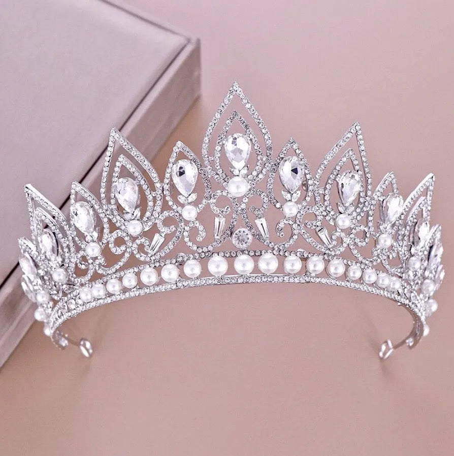 Wedding Hair Accessories - Pearl Bridal Tiara - Available in Silver and Gold