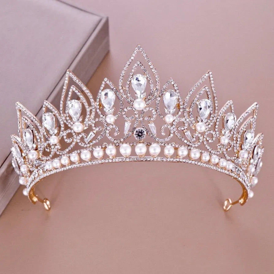 Wedding Hair Accessories - Pearl Bridal Tiara - Available in Silver and Gold