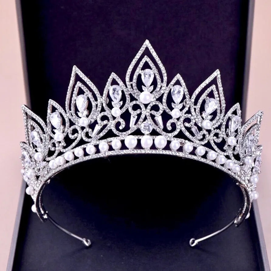 Wedding Hair Accessories - Pearl Bridal Tiara - Available in Silver and Gold