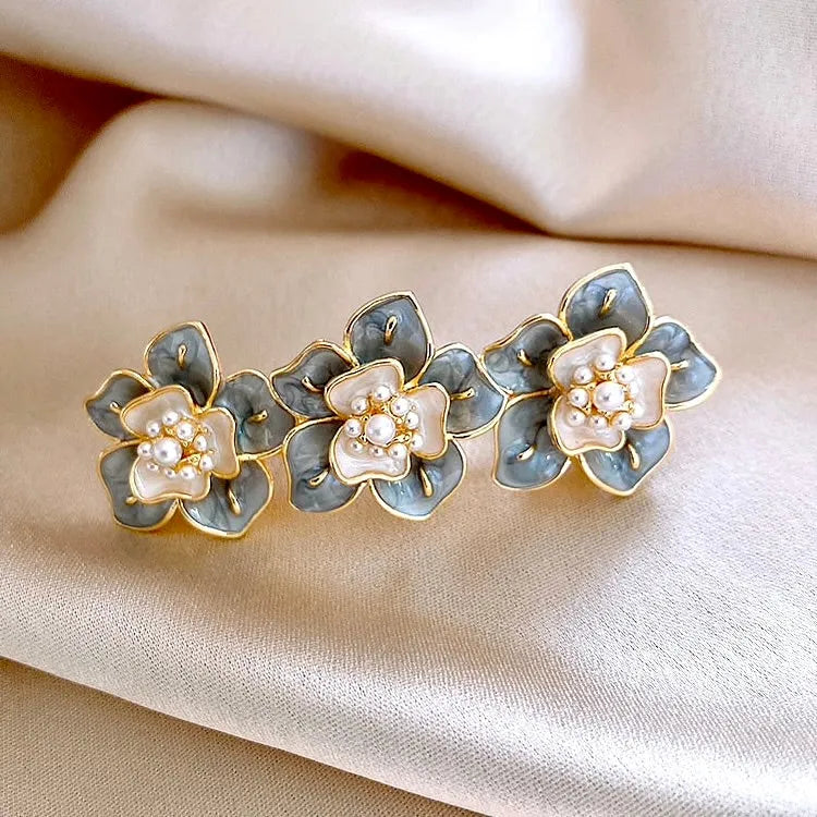 Wedding Hair Accessories - Pearl Enameled Hair Clip / Barrette 