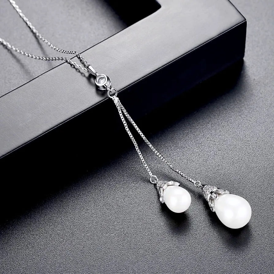 Wedding Pearl Jewelry - Pearl and Cubic Zirconia Bridal Jewelry Set