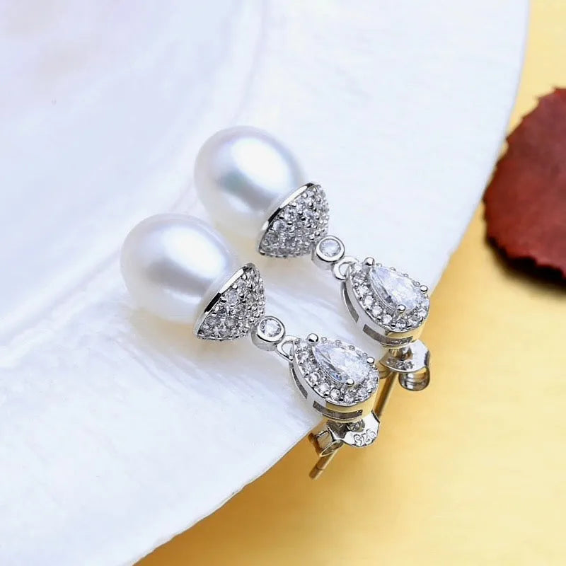 Wedding Pearl Jewelry - Sterling Silver and Natural Pearl Bridal Jewelry Set