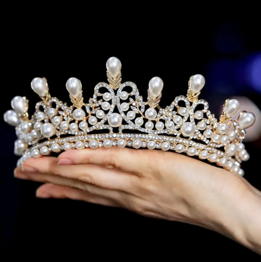 Wedding Hair Accessories - Pearl Bridal Tiara - Available in Silver and Gold