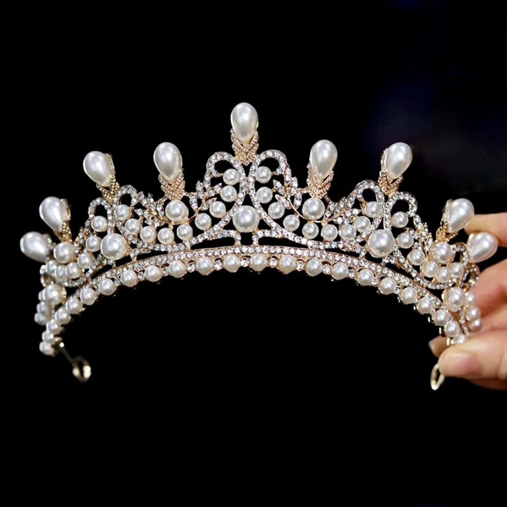 Wedding Hair Accessories - Pearl Bridal Tiara - Available in Silver and Gold
