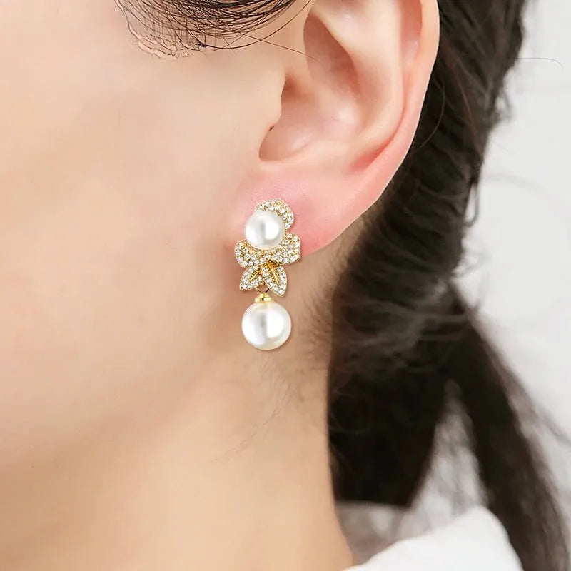 Pearl Wedding Jewelry - Pearl Bridal Earrings - Available in Gold and Silver