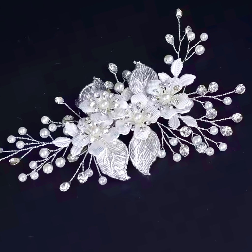 Wedding Hair Accessories - Gold and Silver Pearl Bridal Hair Clip