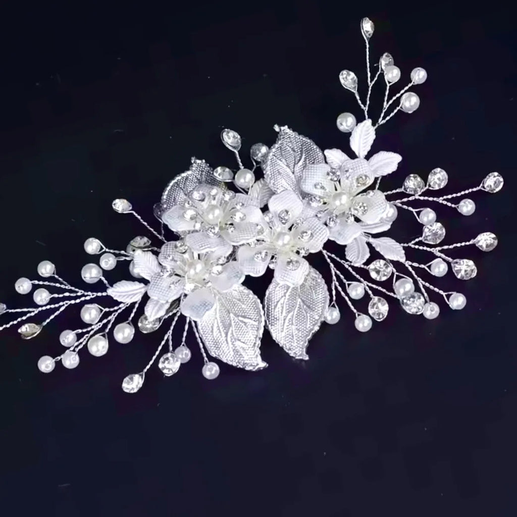 Wedding Hair Accessories - Gold and Silver Pearl Bridal Hair Clip