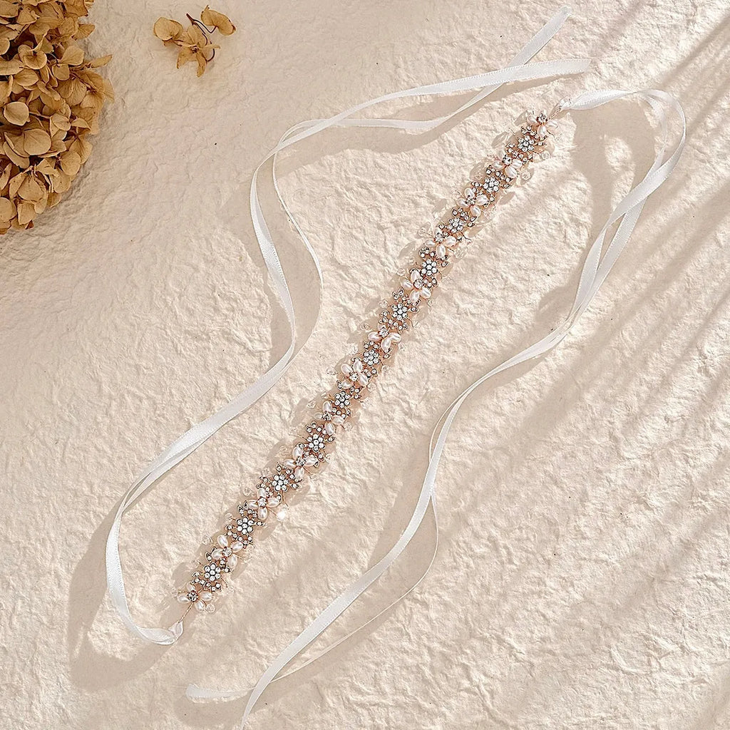 Wedding Hair Accessories - Pearl and Crystal Bridal Headband - Available in Silver and Rose Gold