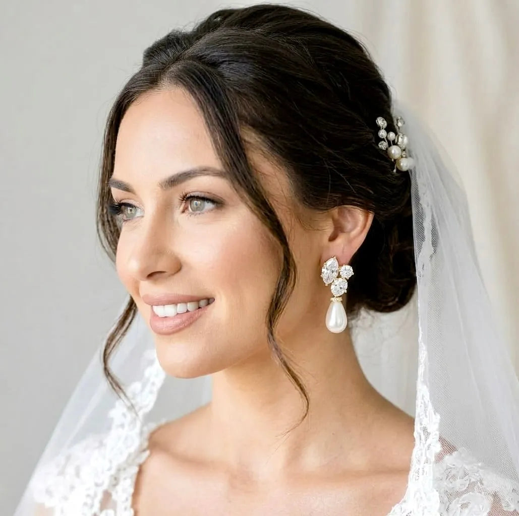 slim fit dress slacks Bridal Gold Earrings - Grecian High Drama Wing Earrings main image 1
