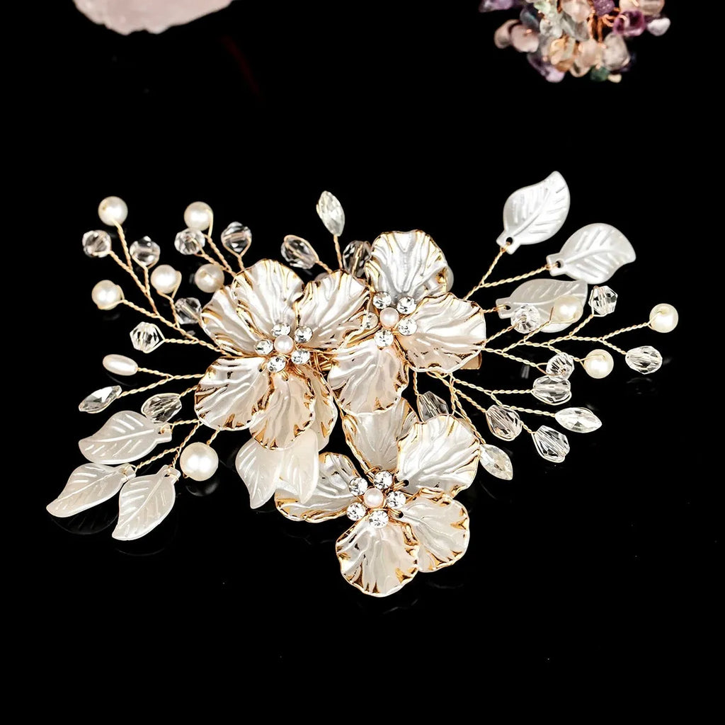 Wedding Hair Accessories - Floral Bridal Hair Clip/Vine - Available in Silver and Gold
