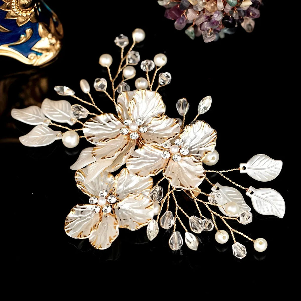 Wedding Hair Accessories - Floral Bridal Hair Clip/Vine - Available in Silver and Gold