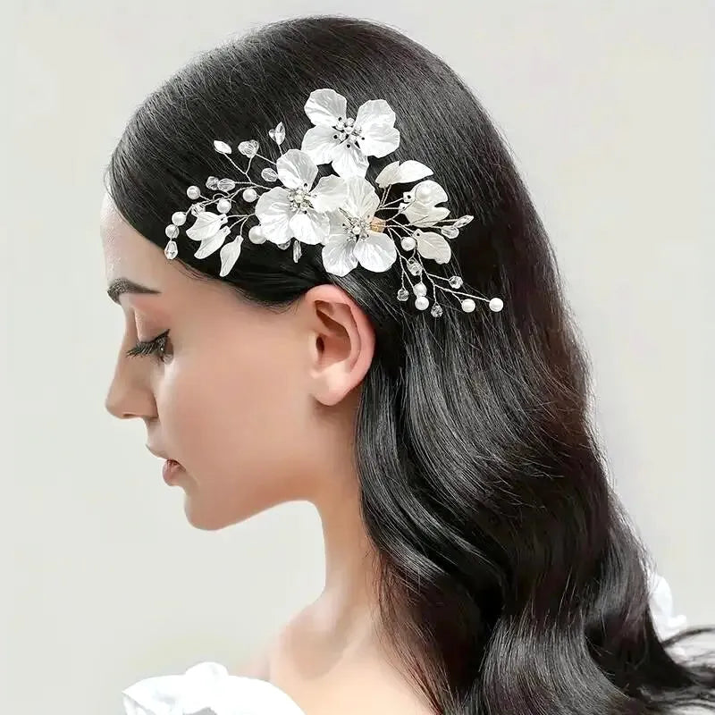 Wedding Hair Accessories - Floral Bridal Hair Clip/Vine - Available in Silver and Gold