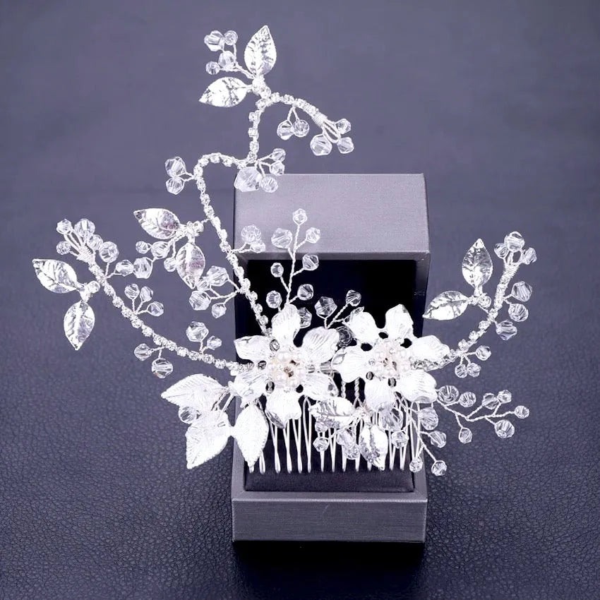 Wedding Hair Accessories - Pearl and Crystal Bridal Hair Comb - Available in Gold and Silver