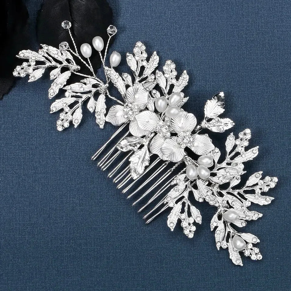 Wedding Hair Accessories - Pearl and Crystal Bridal Hair Comb - Available in Gold and Silver