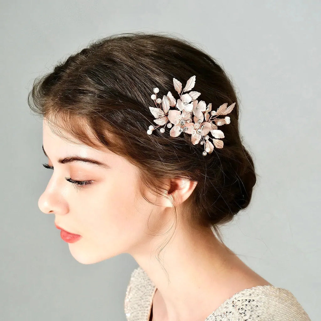 Wedding Hair Accessories - Pearl and Crystal Bridal Hair Comb - Available in Silver, Rose Gold and Yellow Gold