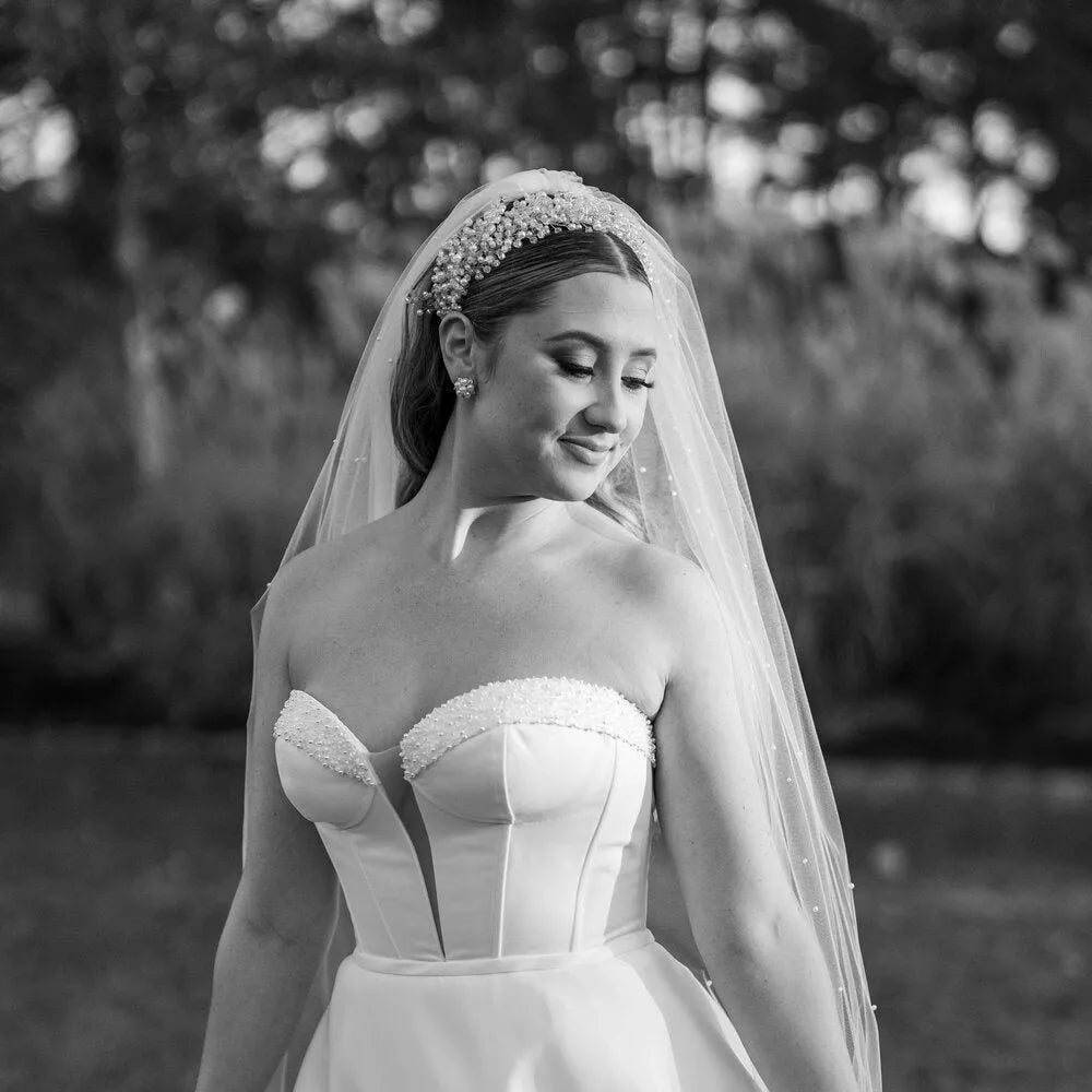 Wedding Hair Accessories - Silver Pearl and Crystal Bridal Headband