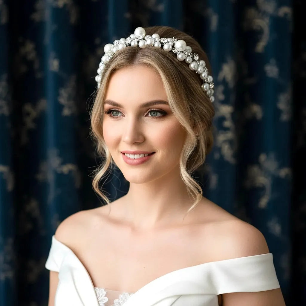 Wedding Hair Accessories - Pearl and Crystal Bridal Headband