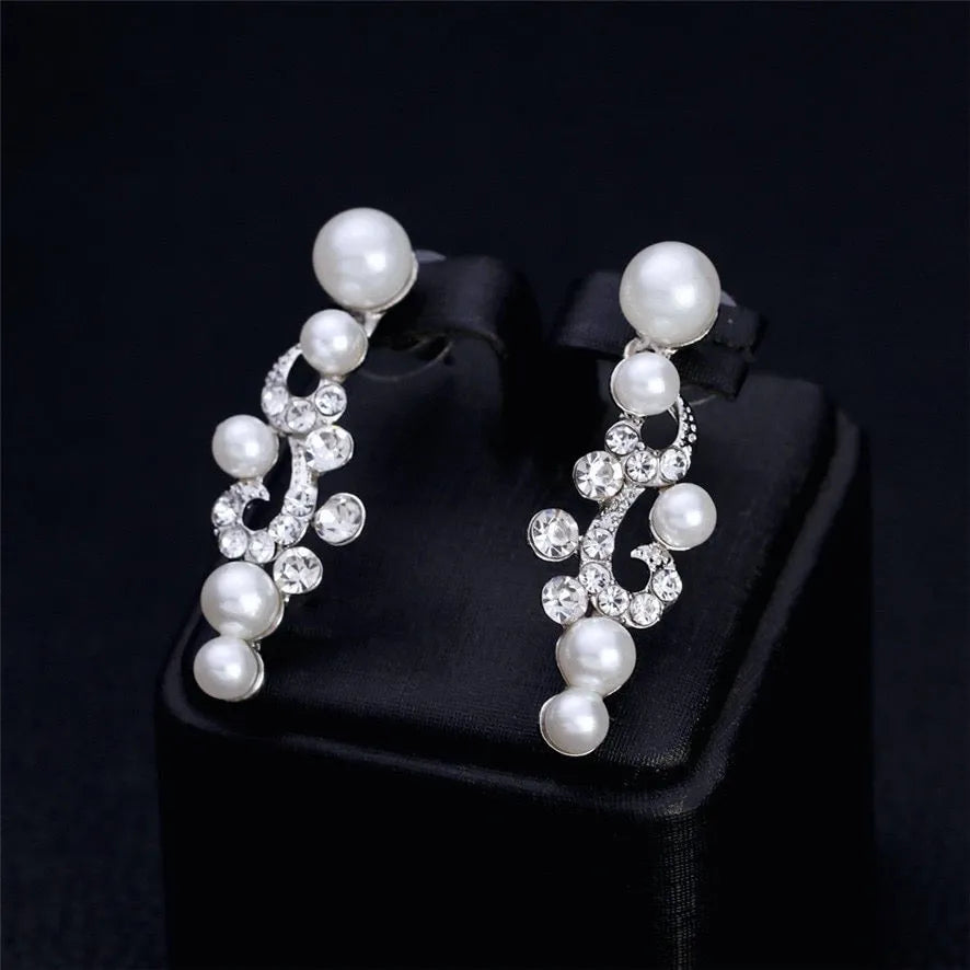 Pearl and Crystal Bridal Jewelry Set