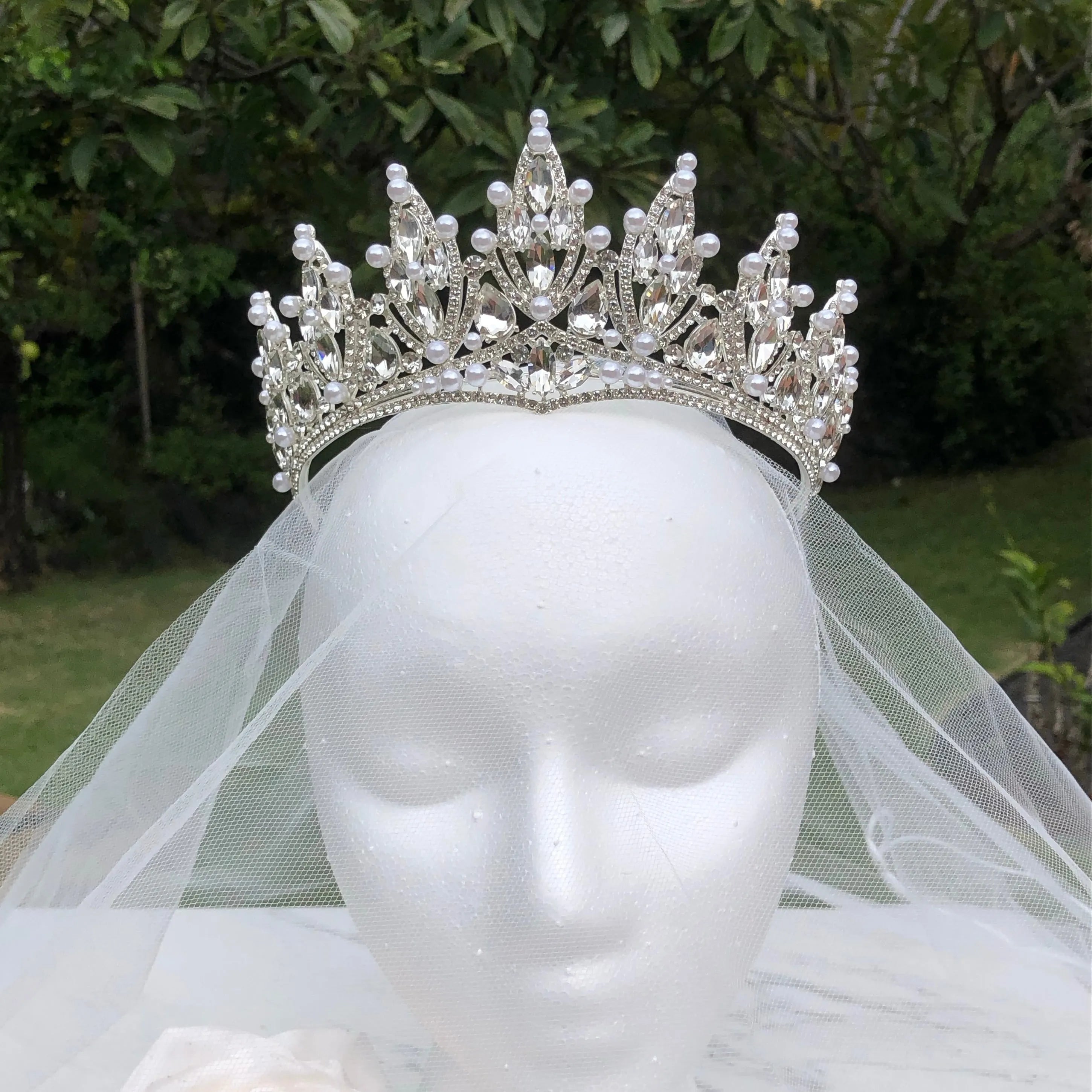 Ventana Pearl & Crystal Wedding Tiara | Silver Wedding 
