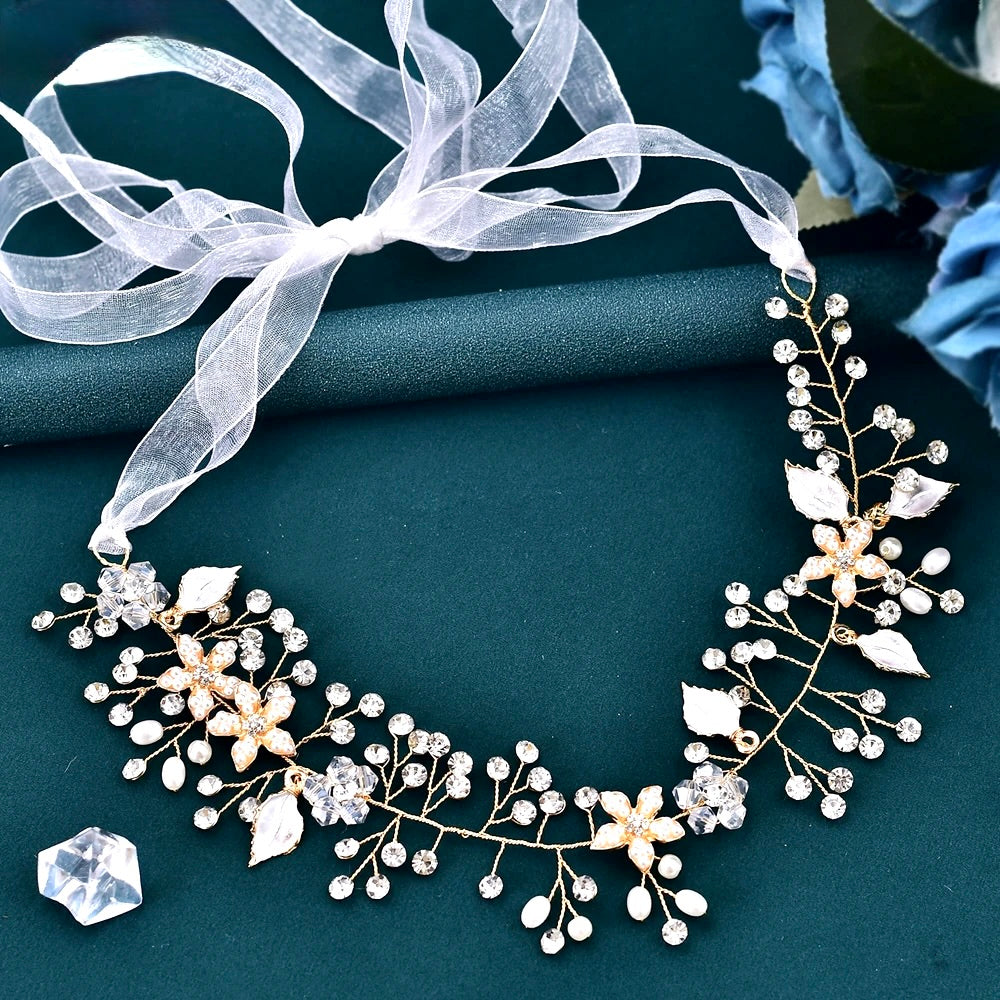 Wedding Hair Accessories - Pearl and Crystal Bridal Long Hair Vine - Available in Silver, Rose Gold and Yellow Gold