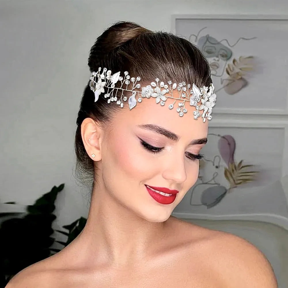 Wedding Hair Accessories - Pearl and Crystal Bridal Long Hair Vine - Available in Silver, Rose Gold and Yellow Gold
