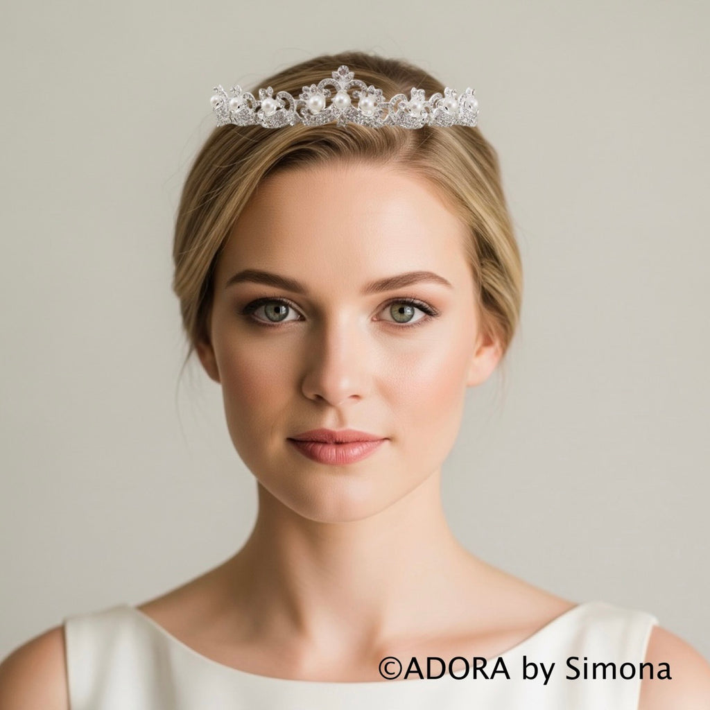 "Jolene" - Wedding Pearl and Rhinestone Tiara