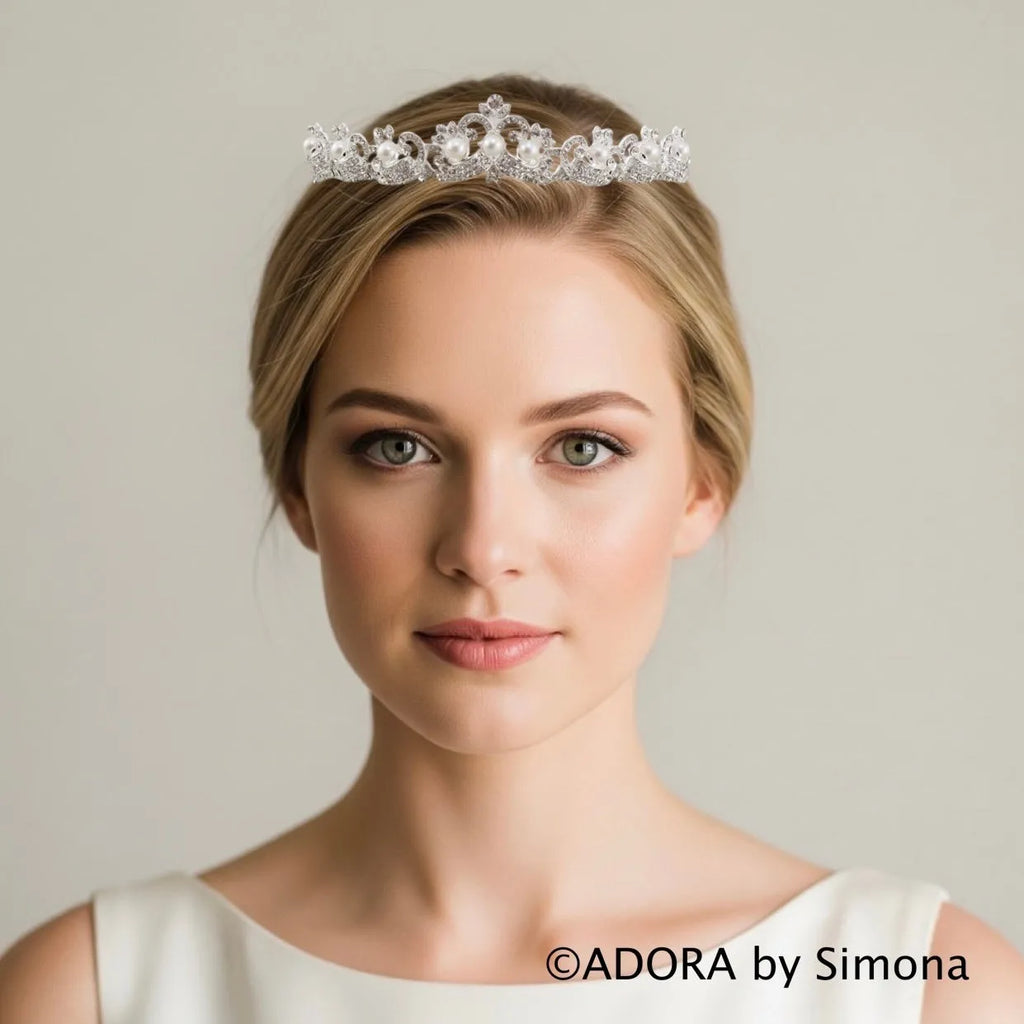 "Jolene" - Wedding Pearl and Rhinestone Tiara