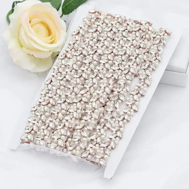 Wedding Accessories - Pearl and Crystal Bridal Belt - Available in Silver and Gold