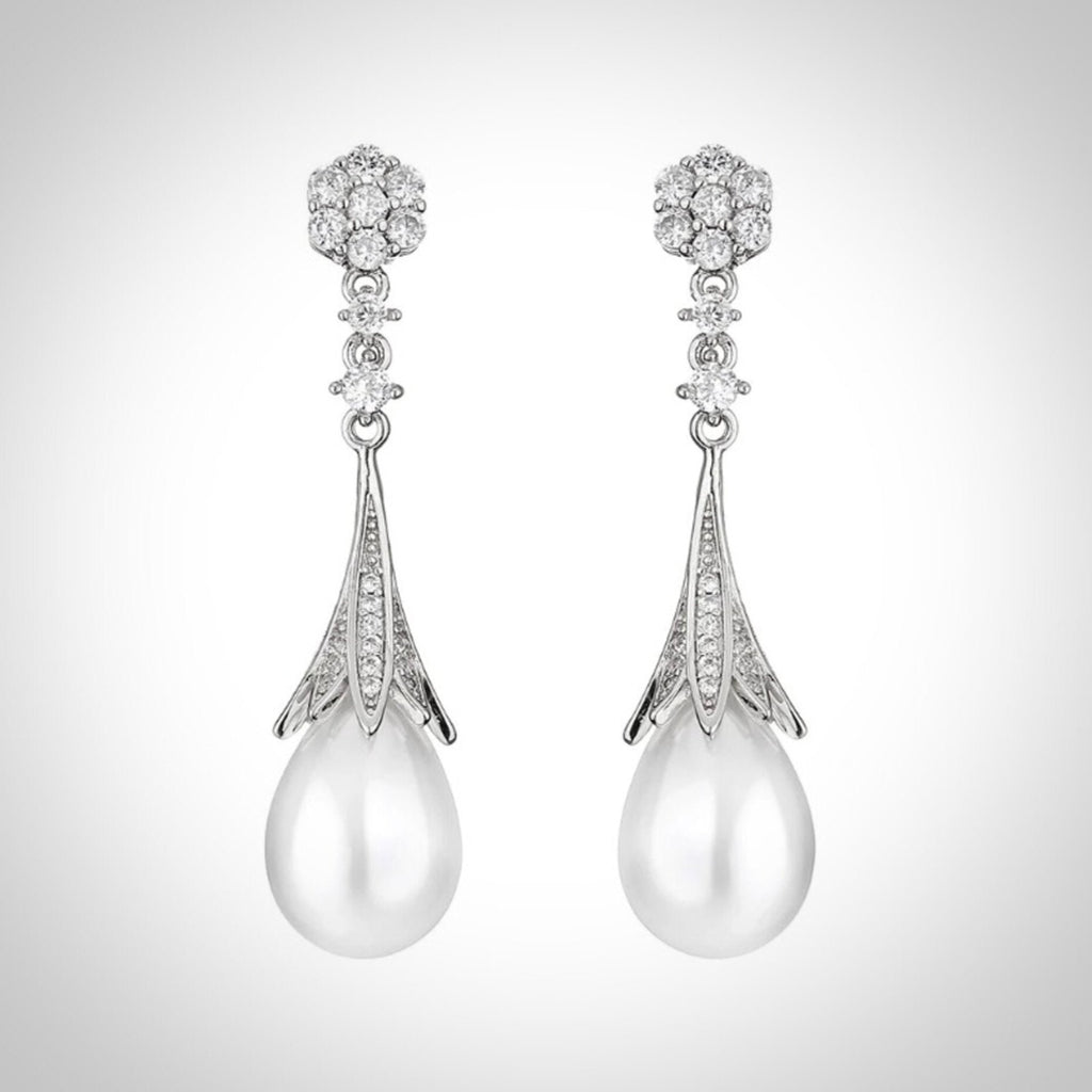 Pearl Wedding Jewelry - Pearl Bridal Earrings - Available in Gold and Silver