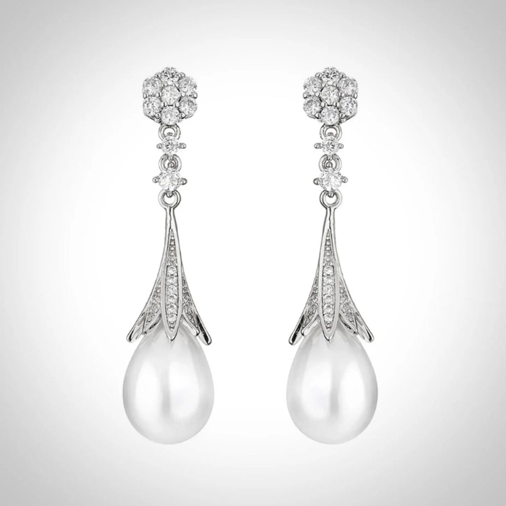 Pearl Wedding Jewelry - Pearl Bridal Earrings - Available in Gold and Silver