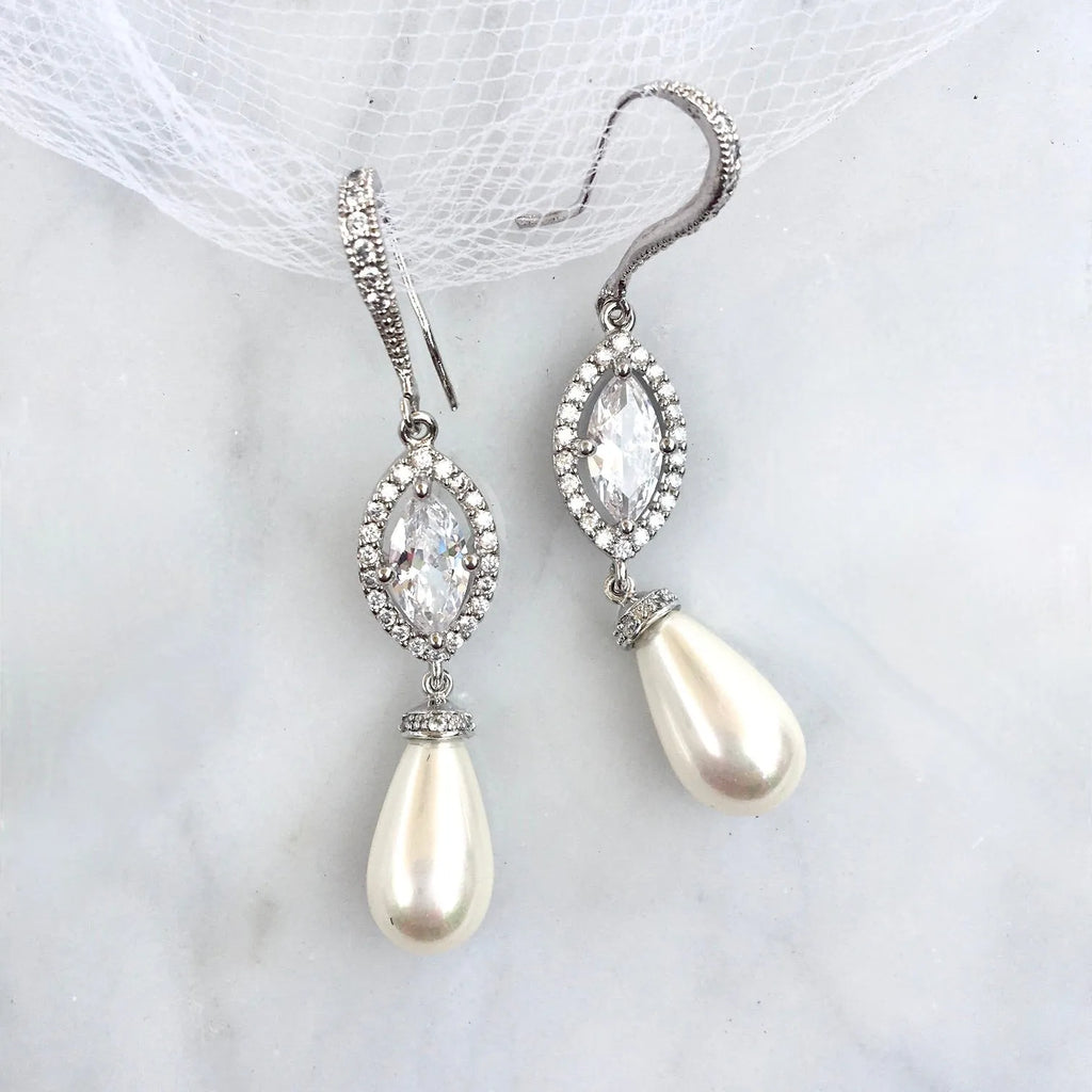 Wedding Hair Accessories - Freshwater Pearl Bridal Headband and Earrings Set - Available in Gold and Silver