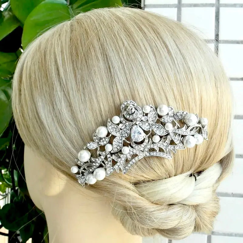 Bridal Hair Accessories - Pearl and Crystal Bridal Hair Comb