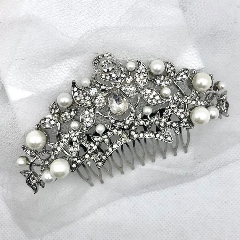 Bridal Hair Accessories - Pearl and Crystal Bridal Hair Comb