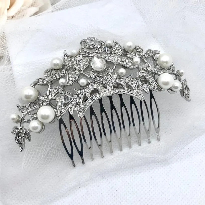 Bridal Hair Accessories - Pearl and Crystal Bridal Hair Comb