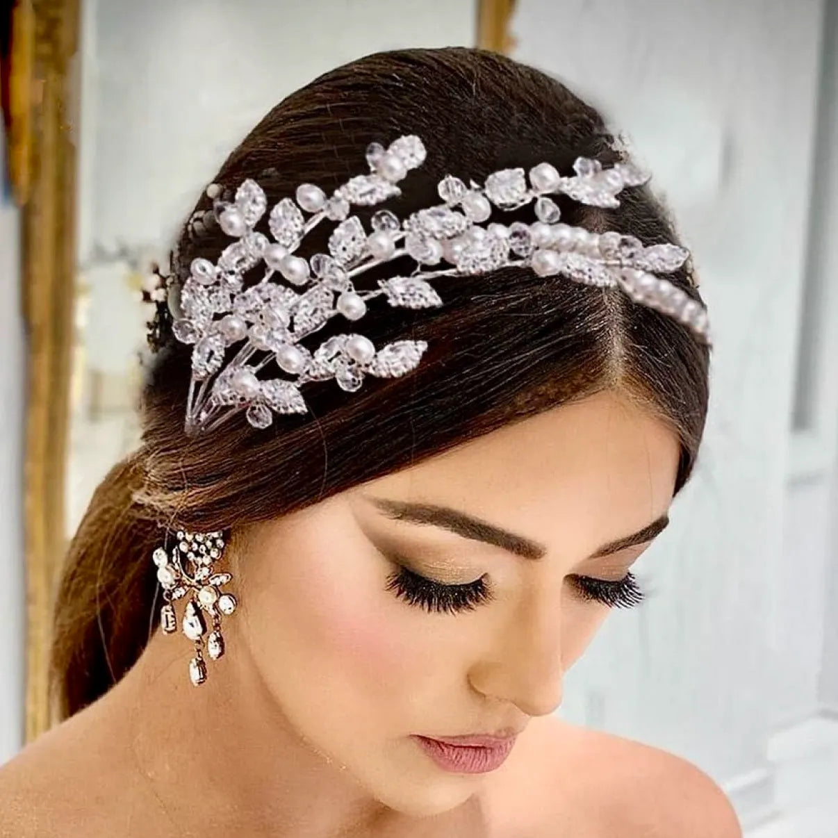 Miami Pearl & Crystal Bridal Headband – Hair Accessory 