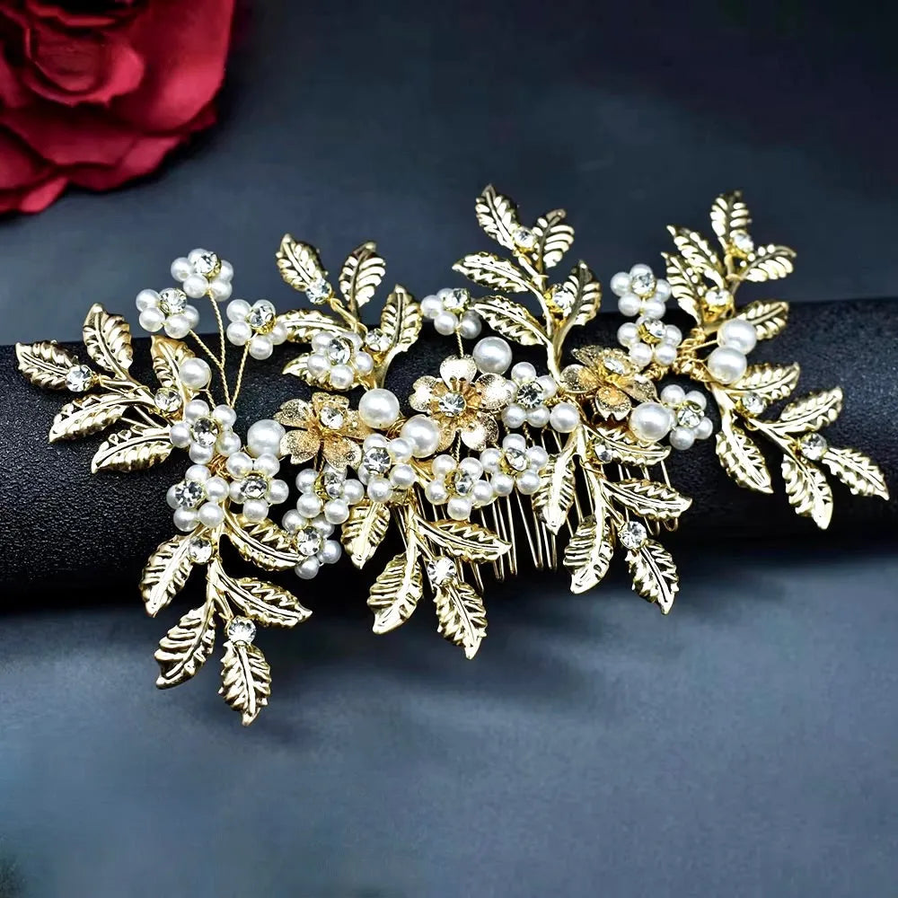 Wedding Hair Accessories - Pearl Bridal Hair Comb - Available in Silver and Gold