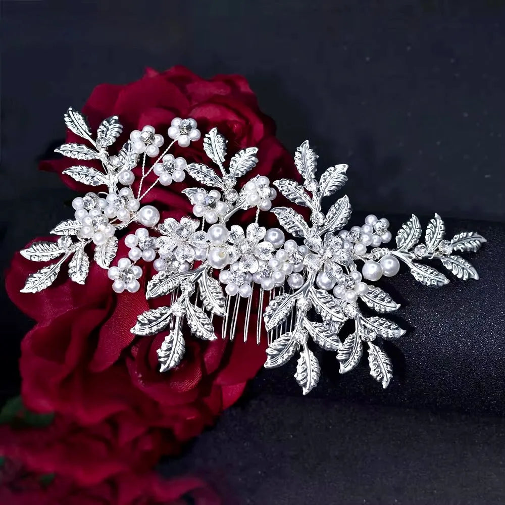 Wedding Hair Accessories - Pearl Bridal Hair Comb - Available in Silver and Gold