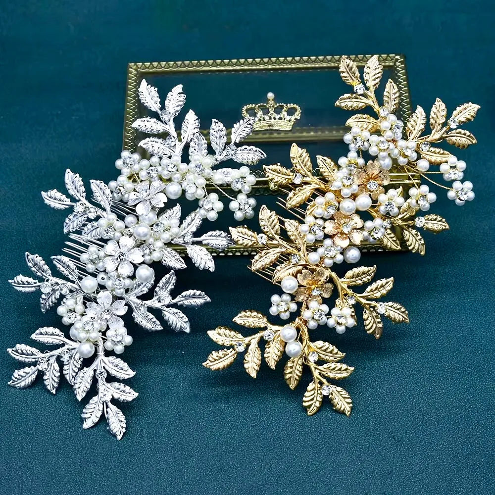 Wedding Hair Accessories - Pearl Bridal Hair Comb - Available in Silver and Gold