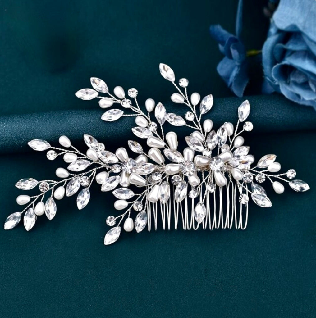 Wedding Hair Accessories - Pearl and Crystal Bridal Hair Comb