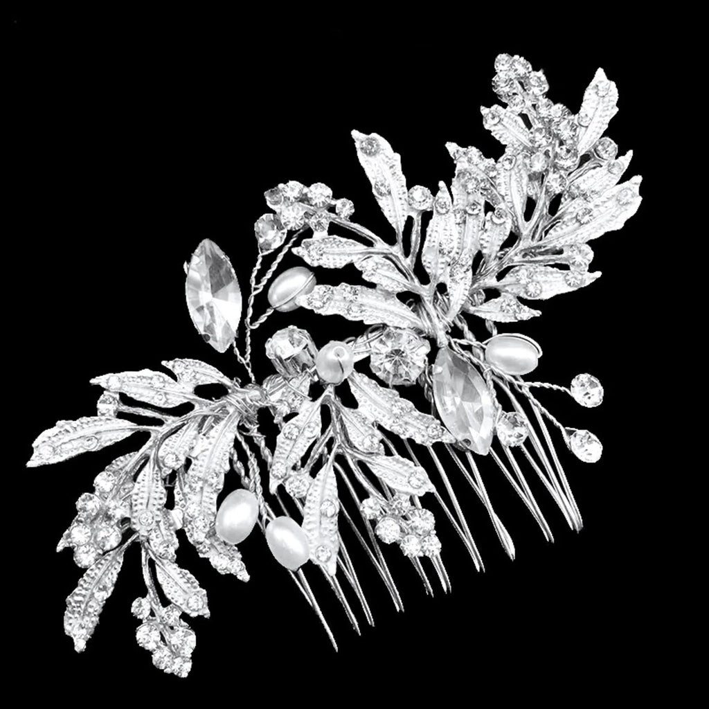 Wedding Hair Accessories - Pearl and Crystal Bridal Hair Comb - Available in Gold and Silver